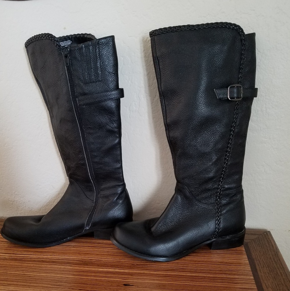 Gabriella Rocha Wide Calf Leather Boots Size 9M